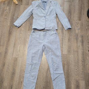 3 Piece Linen Suit - Pencil Skirt, Ankle Trouser Pants, Blazer Jacket